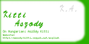 kitti aszody business card