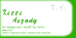 kitti aszody business card